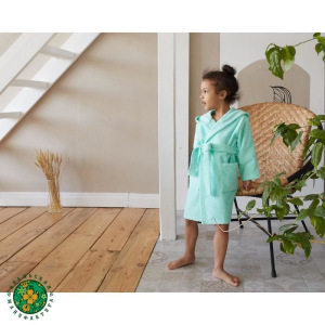 Халат махровый детский Экономь и Я р. 28, цв.нежно-бирюз, 100%хл с AIRO, 320 г/м2 Халат махровый детский Экономь и Я р. 28, цв.нежно-бирюз, 100%хл с AIRO, 320 г/м2