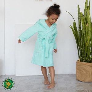 Халат махровый детский Экономь и Я р. 28, цв.нежно-бирюз, 100%хл с AIRO, 320 г/м2 Халат махровый детский Экономь и Я р. 28, цв.нежно-бирюз, 100%хл с AIRO, 320 г/м2