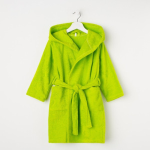 Халат махровый детский, размер 28, цвет салатовый, 340 г/м2 хл.100% с AIRO Халат махровый детский, размер 28, цвет салатовый, 340 г/м2 хл.100% с AIRO