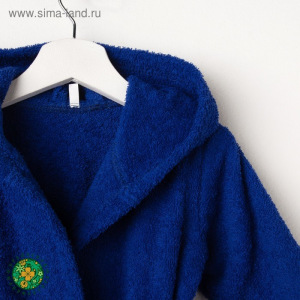 Халат махровый детский, размер 28, цвет синий, 340 г/м2 хл.100% с AIRO Халат махровый детский, размер 28, цвет синий, 340 г/м2 хл.100% с AIRO