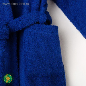 Халат махровый детский, размер 28, цвет синий, 340 г/м2 хл.100% с AIRO Халат махровый детский, размер 28, цвет синий, 340 г/м2 хл.100% с AIRO