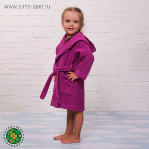 Халат махровый детский, размер 30, цвет розовый, 340 г/м2 хл.100% с AIRO Халат махровый детский, размер 30, цвет розовый, 340 г/м2 хл.100% с AIRO