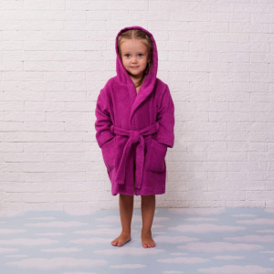 Халат махровый детский, размер 30, цвет розовый, 340 г/м2 хл.100% с AIRO Халат махровый детский, размер 30, цвет розовый, 340 г/м2 хл.100% с AIRO
