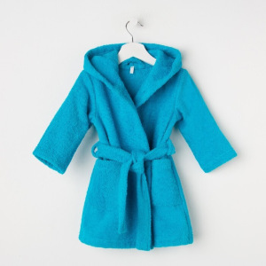 Халат махровый детский, размер 32, цвет морской, 340 г/м2 хл.100% с AIRO Халат махровый детский, размер 32, цвет морской, 340 г/м2 хл.100% с AIRO