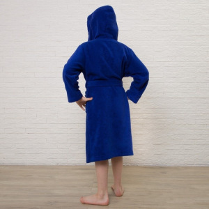 Халат махровый детский, размер 32, цвет синий, 340 г/м2 хл.100% с AIRO Халат махровый детский, размер 32, цвет синий, 340 г/м2 хл.100% с AIRO