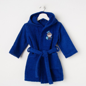Халат махровый детский Рыцарь, размер 32, цвет синий, 340 г/м² хл. 100% с AIRO Халат махровый детский Рыцарь, размер 32, цвет синий, 340 г/м² хл. 100% с AIRO