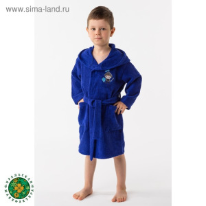 Халат махровый детский Рыцарь, размер 32, цвет синий, 340 г/м² хл. 100% с AIRO Халат махровый детский Рыцарь, размер 32, цвет синий, 340 г/м² хл. 100% с AIRO
