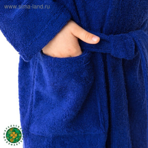 Халат махровый детский Рыцарь, размер 32, цвет синий, 340 г/м² хл. 100% с AIRO Халат махровый детский Рыцарь, размер 32, цвет синий, 340 г/м² хл. 100% с AIRO