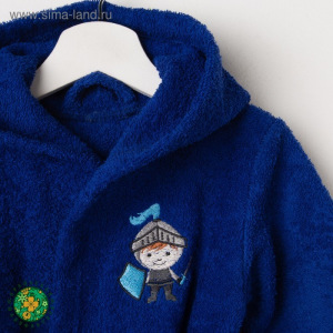 Халат махровый детский Рыцарь, размер 32, цвет синий, 340 г/м² хл. 100% с AIRO Халат махровый детский Рыцарь, размер 32, цвет синий, 340 г/м² хл. 100% с AIRO