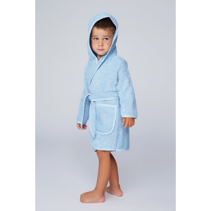 Халат махровый для мальчика, рост 110-116 см, цвет голубой К07_Д Халат махровый для мальчика, рост 110-116 см, цвет голубой К07_Д