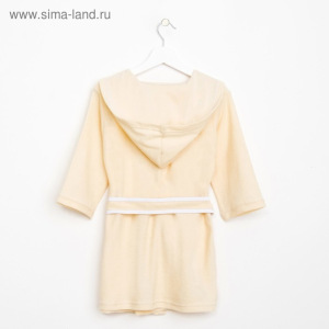 Халат махровый с капюшоном, рост 86-92 см, цвет бежевый 1431-52 Халат махровый с капюшоном, рост 86-92 см, цвет бежевый 1431-52