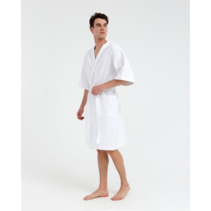 Халат вафельный мужской Этель «Дубки» р-р 46-48, цв. белый, вафля 220 г/м2, 100%хл Халат вафельный мужской Этель «Дубки» р-р 46-48, цв. белый, вафля 220 г/м2, 100%хл