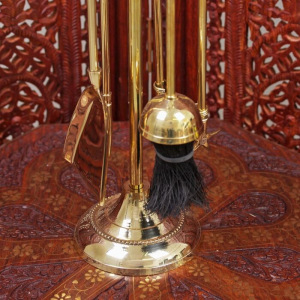 Каминный набор латунь "Царский" (4 предмета) 60х11х11 см Каминный набор латунь "Царский" (4 предмета) 60х11х11 см