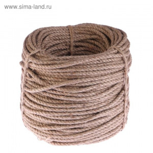 Канат пеньковый кручёный 8 мм, катушка (100 м) Канат пеньковый кручёный 8 мм, катушка (100 м)