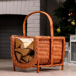 Корзинка для дров, плетёная Корзинка для дров, плетёная