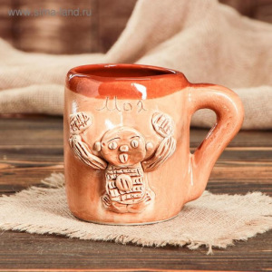 Кружка для пива "Бюст", шамот, декорированная глиной, глазурь, 0.5 л, микс Кружка для пива "Бюст", шамот, декорированная глиной, глазурь, 0.5 л, микс