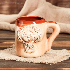 Кружка для пива "Бюст", шамот, декорированная глиной, глазурь, 0.5 л, микс Кружка для пива "Бюст", шамот, декорированная глиной, глазурь, 0.5 л, микс