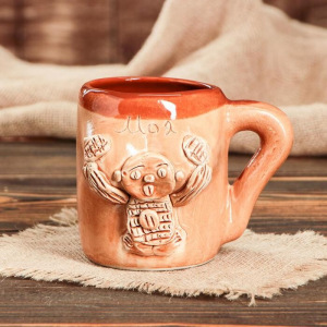 Кружка для пива "Бюст", шамот, декорированная глиной, глазурь, 0.5 л, микс Кружка для пива "Бюст", шамот, декорированная глиной, глазурь, 0.5 л, микс