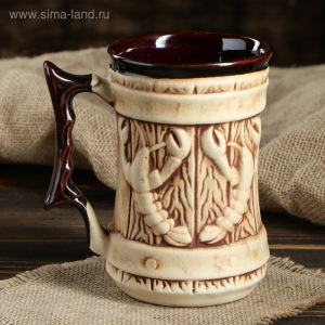 Кружка для пива "Два рака", под шамот, 0.7 л Кружка для пива "Два рака", под шамот, 0.7 л