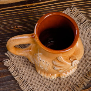 Кружка для пива "Пузо", под шамот, декорированная глиной, 0.5 л, микс Кружка для пива "Пузо", под шамот, декорированная глиной, 0.5 л, микс