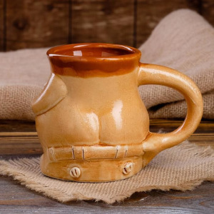 Кружка для пива "Пузо", под шамот, декорированная глиной, 0.5 л, микс Кружка для пива "Пузо", под шамот, декорированная глиной, 0.5 л, микс