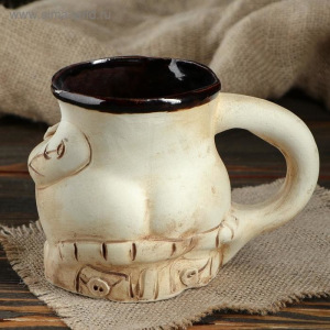 Кружка для пива "Пузо", под шамот, декорированная глиной, 0.5 л, микс Кружка для пива "Пузо", под шамот, декорированная глиной, 0.5 л, микс