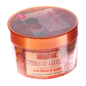 Мыло для бани и душа, для ухода за телом и волосами натуральное таежное "Белое" 450 мл Мыло для бани и душа, для ухода за телом и волосами натуральное таежное "Белое" 450 мл