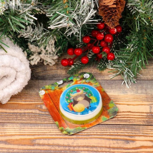 Мыло круглое с голубой глиной "Зеленый год" Мыло круглое с голубой глиной "Зеленый год"