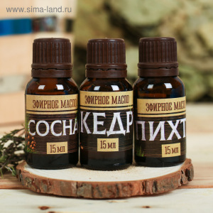 Набор 3 эфирных масла 15 мл "Лучшему банщику" сосна, кедр, пихта Набор 3 эфирных масла 15 мл "Лучшему банщику" сосна, кедр, пихта