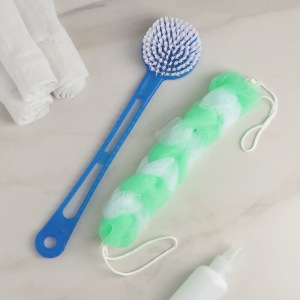 Набор банный, 2 предмета: мочалка, щётка банная, цвет МИКС Набор банный, 2 предмета: мочалка, щётка банная, цвет МИКС