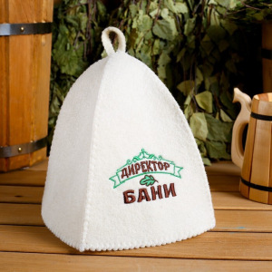 Набор банный 3 предмета "Директор бани", белый, в плёнке Набор банный 3 предмета "Директор бани", белый, в плёнке