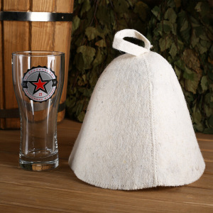 Набор банный бокал + шапка, МИКС Набор банный бокал + шапка, МИКС