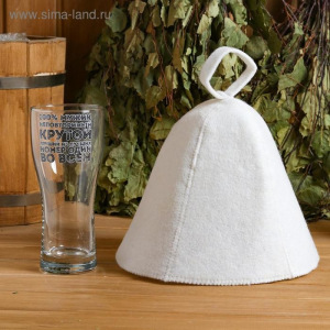 Набор банный бокал + шапка, МИКС Набор банный бокал + шапка, МИКС