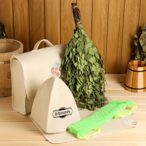 Набор банный портфель 5 предметов "С новым годом", белый, "Добропаровъ" Набор банный портфель 5 предметов "С новым годом", белый, "Добропаровъ"