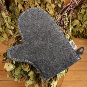 Набор банный портфель 5 предметов серый, без вышивки, войлок Набор банный портфель 5 предметов серый, без вышивки, войлок