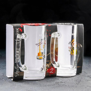 Набор пивных кружек «Приколисты», 2 шт, 330 мл, в подарочной упаковке, рисунок МИКС Набор пивных кружек «Приколисты», 2 шт, 330 мл, в подарочной упаковке, рисунок МИКС