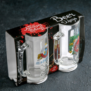 Набор пивных кружек «Приколисты», 2 шт, 330 мл, в подарочной упаковке, рисунок МИКС Набор пивных кружек «Приколисты», 2 шт, 330 мл, в подарочной упаковке, рисунок МИКС