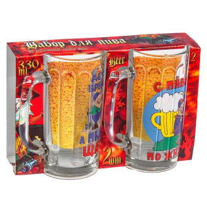 Набор пивных кружек «Приколисты», 2 шт, 330 мл, в подарочной упаковке, рисунок МИКС Набор пивных кружек «Приколисты», 2 шт, 330 мл, в подарочной упаковке, рисунок МИКС