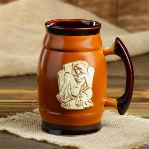 Пивной бокал "Банная дама", цвет коричневый, 0.6 л Пивной бокал "Банная дама", цвет коричневый, 0.6 л