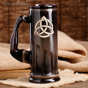 Пивной бокал "Славянский оберег Триглав", цвет серый, 0.75 л Пивной бокал "Славянский оберег Триглав", цвет серый, 0.75 л