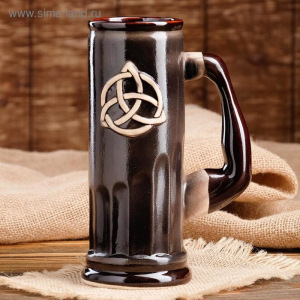 Пивной бокал "Славянский оберег Триглав", цвет серый, 0.75 л Пивной бокал "Славянский оберег Триглав", цвет серый, 0.75 л