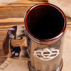 Пивной бокал "Славянский оберег Триглав", цвет серый, 0.75 л Пивной бокал "Славянский оберег Триглав", цвет серый, 0.75 л