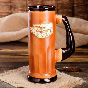 Пивной бокал "Танчик", цвет коричневый, 0.75 л Пивной бокал "Танчик", цвет коричневый, 0.75 л