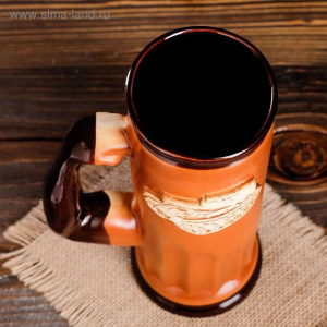 Пивной бокал "Танчик", цвет коричневый, 0.75 л Пивной бокал "Танчик", цвет коричневый, 0.75 л