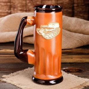 Пивной бокал "Танчик", цвет коричневый, 0.75 л Пивной бокал "Танчик", цвет коричневый, 0.75 л