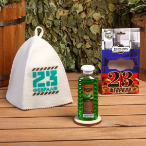 Подарочный набор "Добропаровъ": шапка "23 февраля" и шампунь Подарочный набор "Добропаровъ": шапка "23 февраля" и шампунь