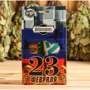 Подарочный набор "Добропаровъ, с 23 февраля": шапка "23 февраля" и шампунь Подарочный набор "Добропаровъ, с 23 февраля": шапка "23 февраля" и шампунь