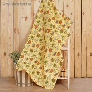 Полотенце для бани "С легким паром" 80х 150 см, хлопок вафельное полотно Полотенце для бани "С легким паром" 80х 150 см, хлопок вафельное полотно