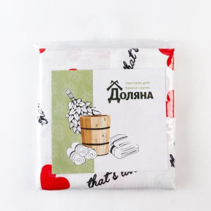 Простыня для бани «Сердечки» 150х180±5 см, 100% хлопок, вафельное полотно, 160 гр/м2 Простыня для бани «Сердечки» 150х180±5 см, 100% хлопок, вафельное полотно, 160 гр/м2