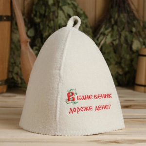 Шапка для бани "В бане веник дороже денег" МИКС Шапка для бани "В бане веник дороже денег" МИКС